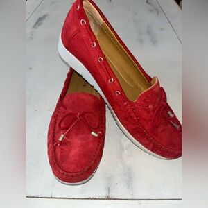 Chic Red Suede Women's Loafers